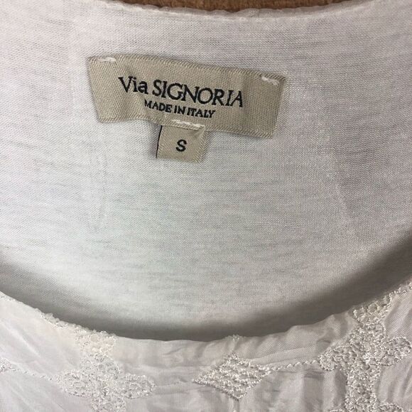 Via Signoria Blouse Lace Overlay Ivory Small - Picture 4 of 8